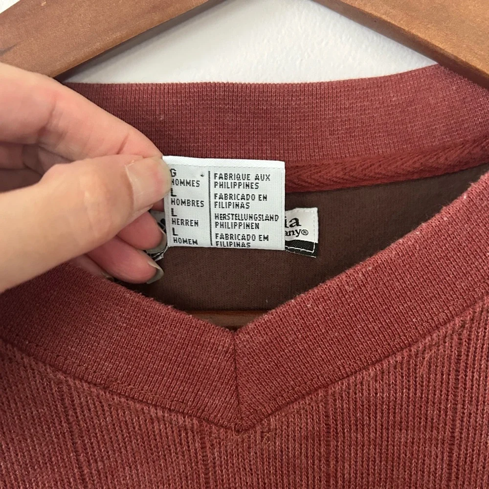 Columbia Men's Preloved Brick Red Pullover, Size Large, small pull - Picture 5 of 8